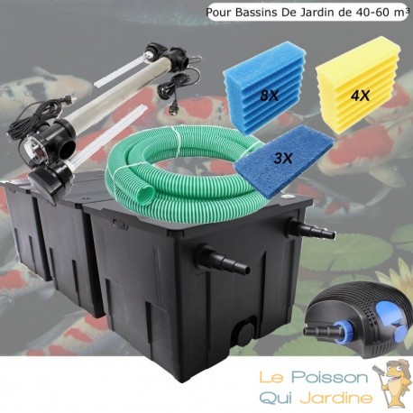 Kit de Filtration complet avec UV 110 W pour bassin de jardin : 40 à 60 m³