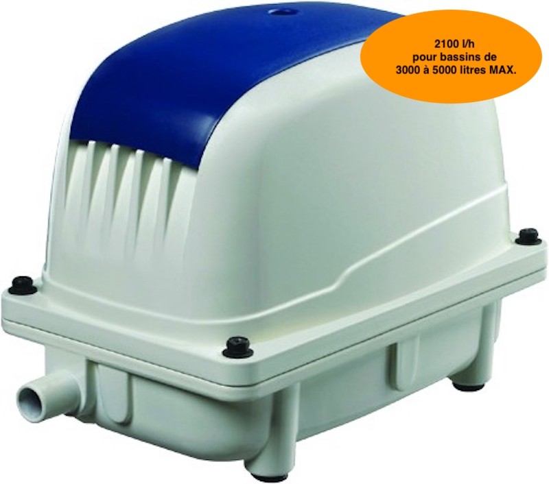 Aérateur Bassin Pompe à air 2100 l/h à Membranes pour bassins de jardin SILENCIEUX