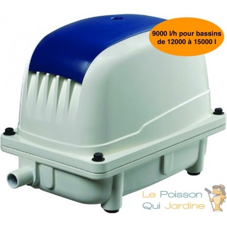 Aérateur Bassin Pompe à air 9000 l/h à Membranes pour bassins de jardin SILENCIEUX