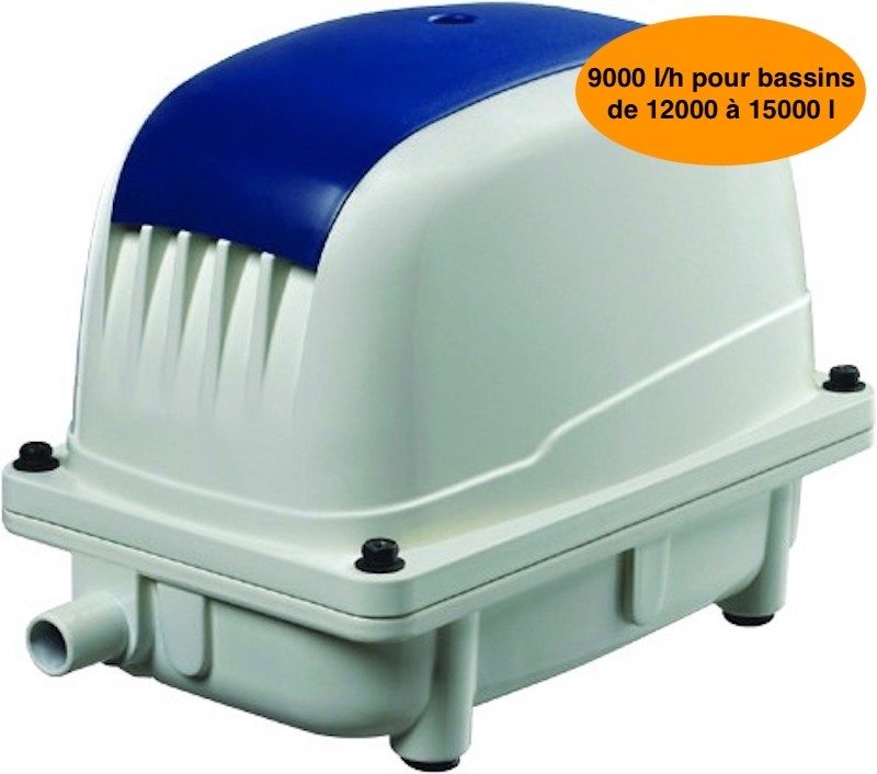 Aérateur Bassin Pompe à air 9000 l/h à Membranes pour bassins de jardin SILENCIEUX