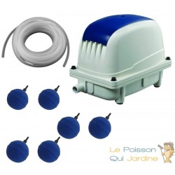 Set Aérateur Bassin Pompe à air 3600 l/h 6 boules diffuseur SILENCIEUX. Pour 4000 litres environ