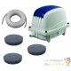 Set Aérateur Bassin Pompe à air 3600 l/h 3 diffuseurs 10 cm de diamètre SILENCIEUX. Pour 7000 litres environ