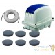 Set Aérateur Bassin Pompe à air 3600 l/h 6 diffuseurs 10 cm de diamètre SILENCIEUX. Pour 7000 litres environ