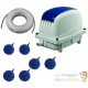 Set Aérateur Bassin Pompe à air 4800 l/h 6 Boules diffuseurs 5 cm de diamètre SILENCIEUX. Pour 8000 litres environ