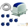 Set Aérateur Bassin Pompe à air 4800 l/h 6 Boules diffuseurs 5 cm de diamètre SILENCIEUX. Pour 8000 litres environ