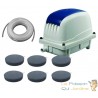 Set Aérateur Bassin Pompe à air 4800 l/h 6 diffuseurs 15 cm de diamètre SILENCIEUX. Pour 8000 litres environ