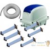 Set Aérateur Bassin Pompe à air 6000 l/h 6 diffuseurs 13 cm de long SILENCIEUX. Pour 8000 - 10000 litres environ