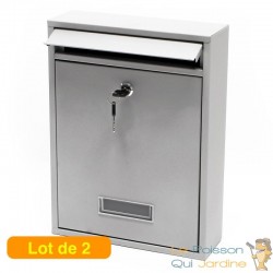 Lot de 2 Boîtes Aux Lettres Classique Argentée