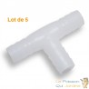 5 Tés 9/12mm pour tuyau à air ou à eau Bassin et aquarium ou autre