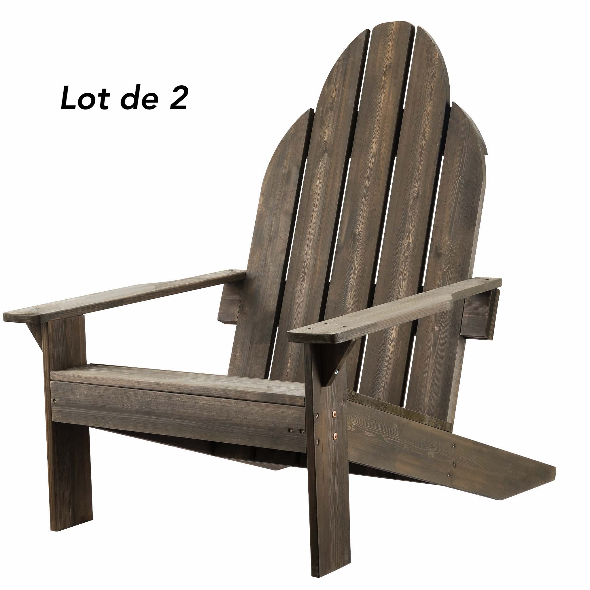2 Chaises de jardin en pin FSC, idéal terrasse, piscine, jardin. Solidité