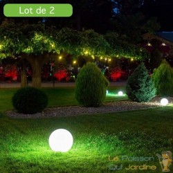 2 Lampes Boules Extérieures 20 cm – Lumière Douce pour Jardin et Terrasse