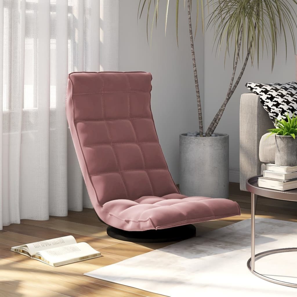 Fauteuil Moderne Rose en Velours ou chaise longue de salon. Pivotant à 360°