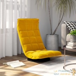 Fauteuil Moderne Jaune en Velours ou chaise longue de salon. Pivotant à 360°