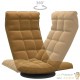 Fauteuil Moderne Marron en Velours ou chaise longue de salon. Pivotant à 360°