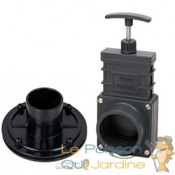 Pack vanne guillotine + connecteur bâche inox 50 mm
