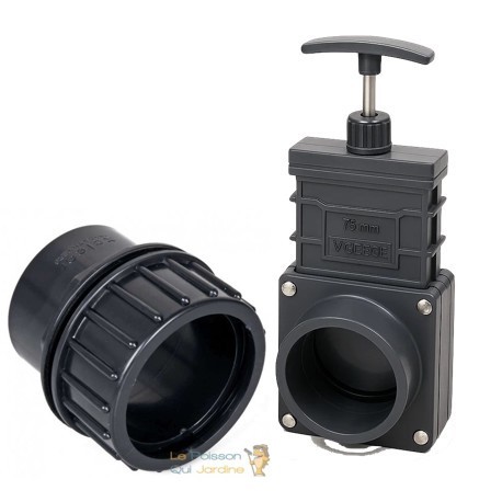 Pack vanne guillotine + connecteur bâche vissé 110 mm