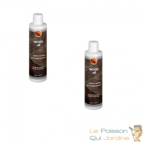 Lot de 2 : Huile de traitement pour meubles de jardin en bois : 250ml. Nourrit et protège