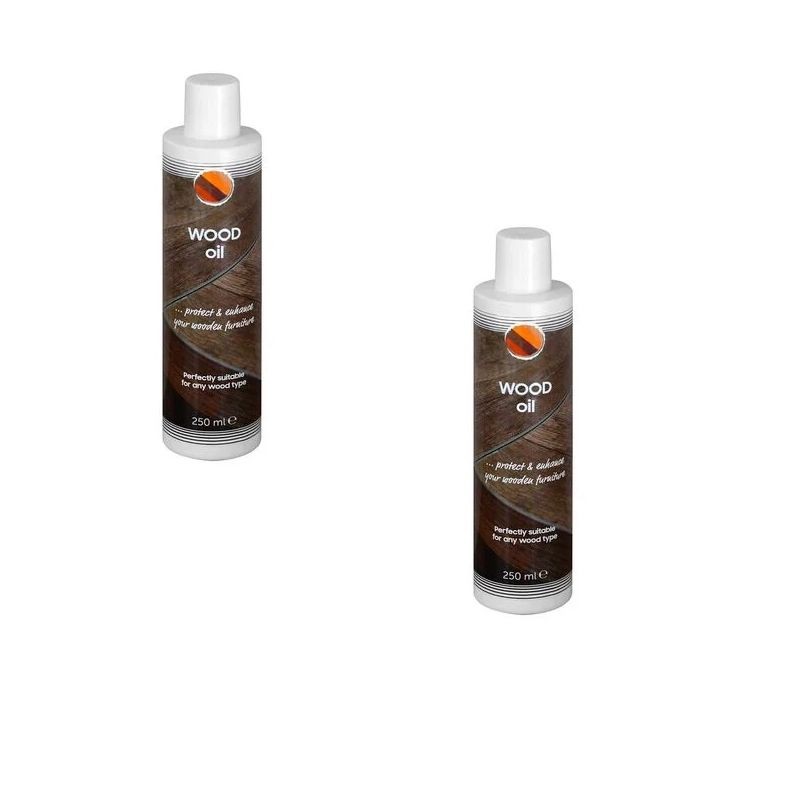 Lot de 2 : Huile de traitement pour meubles de jardin en bois : 250ml. Nourrit et protège