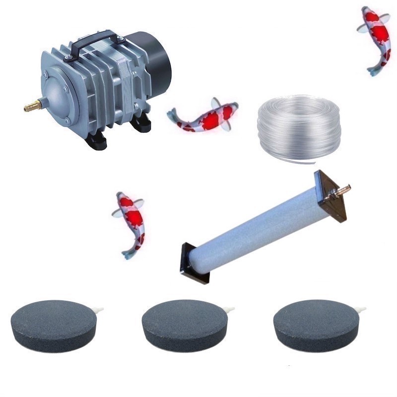 Set aération 1 Diffuseur 22 cm + 3 Disques 10 cm pour bassin de jardin de 7000 à 10000 litres