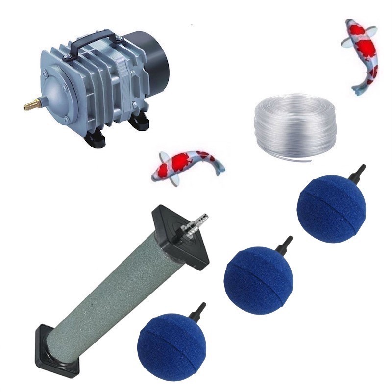 Set aération bassin de jardin 3 boules + 1 diffuseurs 22 cm de 10000 à 12000 litres