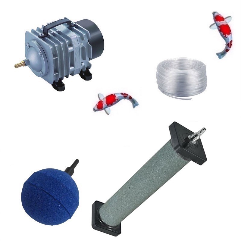 Set aération bassin de jardin 6 Boules + 2 diffuseurs 22 cm de 12000 à 15000 l