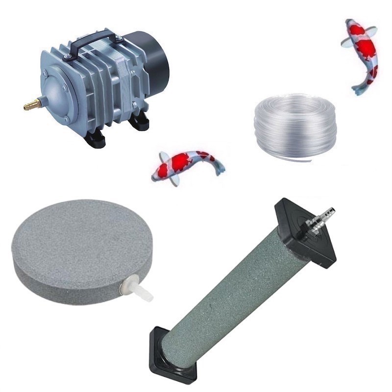 Set aération bassin de jardin 3 Disques 10 cm + 2 diffuseurs 22 cm de 12000 à 15000 l