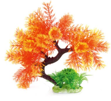 Arbre plante plastique pour aquarims : orange : 25 cm SUPERBE