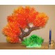 Arbre plante plastique ouy artificielle pour aquariums d'eau douce ou de mer orange : 25 cm SUPERBE