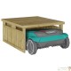 Cabane, carport ou garage pour robot tondeuse. En bois brun