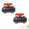 Lot de 2 Vannes à Bille 50 mm pour bassins de jardin, piscine et irrigation