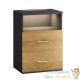 Table de chevet + LED gris/bois 54 x 40 x 28 cm 2 grands tiroirs