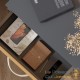 Table de chevet + LED gris/bois 54 x 40 x 28 cm 2 grands tiroirs
