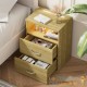 Table de chevet + LED Brun 54 x 40 x 28 cm 2 grands tiroirs