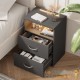 Table de chevet + LED Gris Anthracite 54 x 40 x 28 cm 2 grands tiroirs