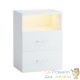 Table de chevet + LED Blanc 54 x 40 x 28 cm 2 grands tiroirs