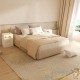 Table de chevet + LED Blanc 54 x 40 x 28 cm 2 grands tiroirs