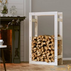Range Bûches Pour La Maison 60 X 100. Blanc. Idéal rangement bois de chauffage