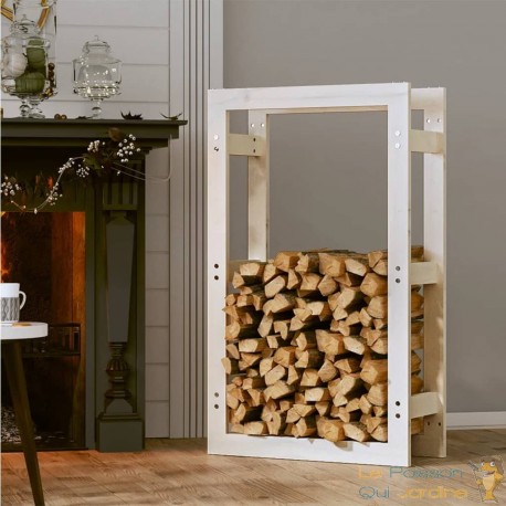 Range Bûches Pour La Maison 60 X 100. Blanc. Idéal rangement bois de chauffage