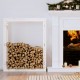 Range Bûches Pour La Maison 80 X 100. Blanc. Idéal rangement bois de chauffage