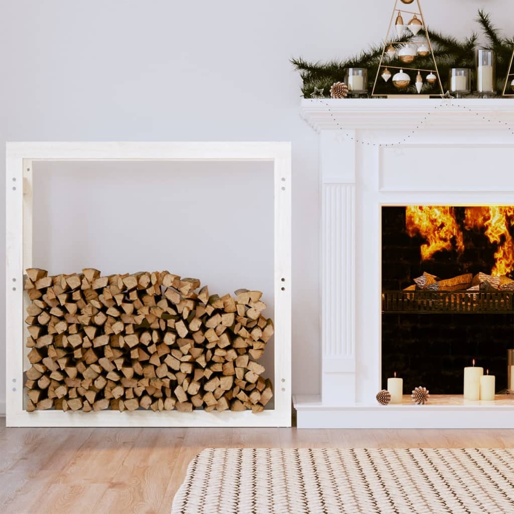 Range Bûches Pour La Maison 100 X 100. Blanc. Idéal rangement bois de chauffage