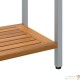 Table d'Extérieur Métal & Bois 80 X 35 X 75 cm. Gris