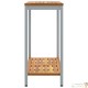Table d'Extérieur Métal & Bois 80 X 35 X 75 cm. Gris