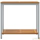 Table d'Extérieur Métal & Bois 80 X 35 X 75 cm. Gris
