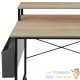 Bureau industriel 80 cm avec étagère et poche latérale – Bois Clair & métal