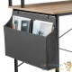 Bureau industriel 120 cm avec étagère et poche latérale – Bois Clair & métal