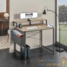 Bureau industriel 120 cm avec étagère et poche latérale – Bois Clair & métal