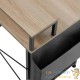 Bureau industriel 120 cm avec étagère et poche latérale – Bois Clair & métal