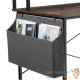 Bureau industriel 120 cm avec étagère et poche latérale – Bois Foncé & métal