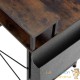 Bureau industriel 120 cm avec étagère et poche latérale – Bois Foncé & métal