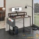 Bureau industriel 120 cm avec étagère et poche latérale – Bois Foncé & métal